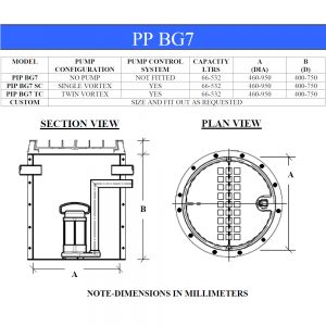 PP BG7 Section Plan View Below Ground Pump Station Pioneer Plastics