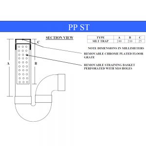 PP ST Section View Silt Trap Pioneer Plastics
