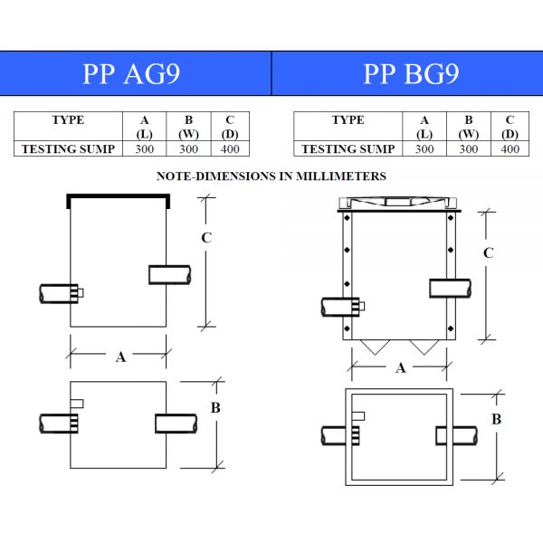 PPAGP PPBG9 Above Below Ground Testing Sump Pioneer Plastics