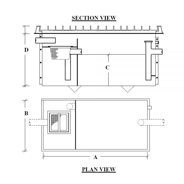 Section Plan View Below Ground Cooling Straining Tank Pioneer Plastics