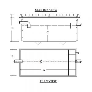 Section Plan View Below Ground Settling Tank Pioneer Plastics